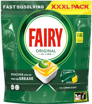 Капсули для посудомийних машин Fairy Original All In One Лимон 116 шт (8700216237475)