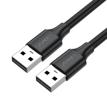 USB кабель USB на USB папа-папа UGREEN Extension Data Cable (1m, 480 Mbit/s, USB 2.0, 2A). Black