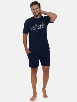 Piżama (T-shirt + szorty) męska Doctor Nap PMB.5355 XXL Granatowa (5902701195182)