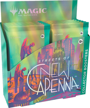 Набір аксесуарів для настільної гри Wizards of the Coast Magic the Gathering Streets of New Capenna Collector Booster Box 12 шт. (0195166122076)