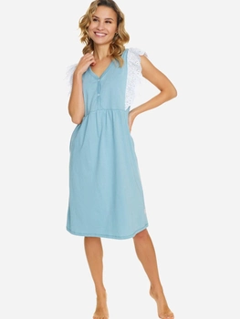 Нічна сорочка жіноча бавовняна Doctor Nap TCB.5363 L Блакитна (5902701193119)