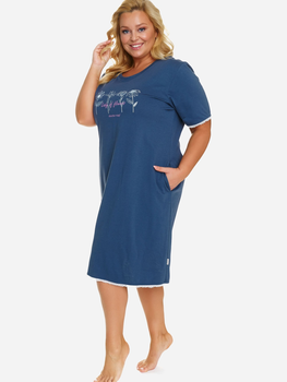 Нічна сорочка жіноча бавовняна Doctor Nap TB.5366 XL Темно-синя (5902701193386)