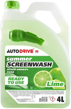 Омивач скла літній Autodrive Summer Screen Wash Lime HDPE 4 л (AD0131)