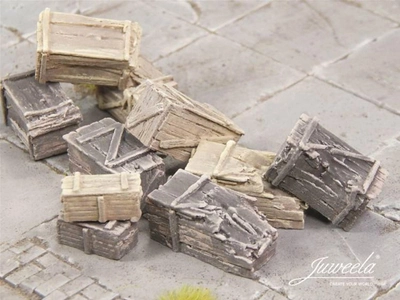 Декор Juweela Старі дерев'яні ящики Маленькі Світлі та темні масштаб 1:45 10 шт (4260360089367)