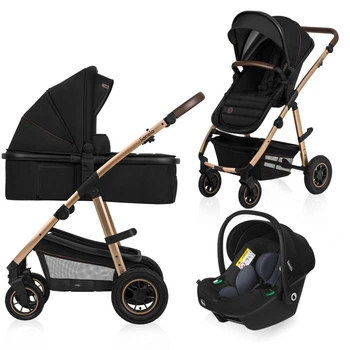 Универсальная коляска 3 в 1 Lionelo AMBER BLACK ONYX