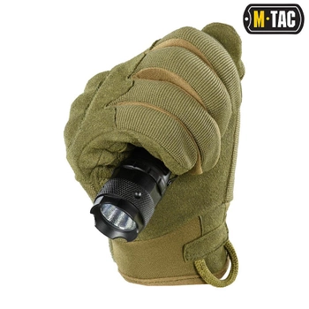 Стрілецькі тактичні рукавички з інтегрованим захистом кістячок та липучкою на зап'ясті M-Tac Assault Tactical Mk.5 Olive (Оливкові) Розмір XL