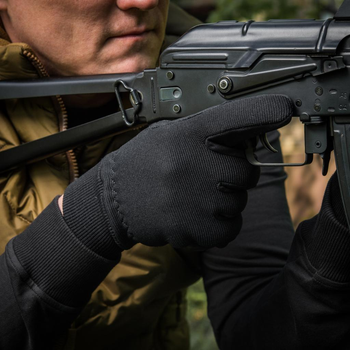 Стрілецькі, тактичні рукавички з манжетами гумками Assault Tactical Mk.8 Black (Чорні) Розмір XL