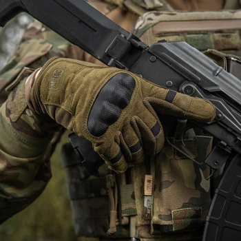 Тактичні рукавички із вбудованим захистом M-Tac Assault Tactical Mk.6 Olive (Олива) Розмір L