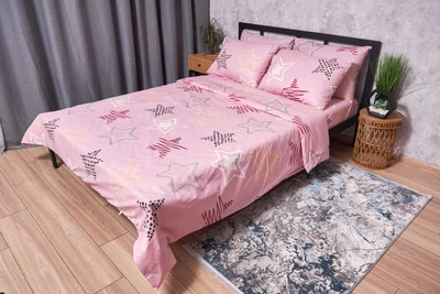 Комплект постельного белья Moon&Star Бязь Gold Люкс «Alpha Pink» Детский 110х140 наволочки 2х50х50 (MS-830000082)