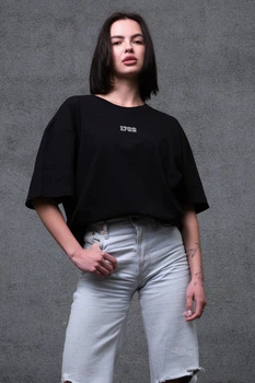 Жіноча Оверсайз Футболка З Принтом Without 1702 Black 2XL/3XL (8049243)