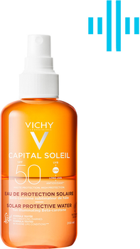 Сонцезахисний водний двофазний спрей Vichy Capital Soleil для обличчя і тіла з бета-каротином SPF 50 200 мл (3337875695152)