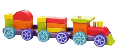 Drewniana zabawka Cubika Pociąg Rainbow Express LP-3 15 części (4823056512923)