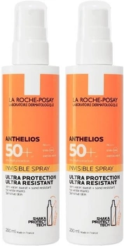 Spray przeciwsłoneczny do ciała La Roche Posay Anthelios Invisible SPF 50+ 2 x 200 ml (8431567616427)