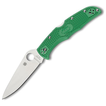 Нож складной карманный с фиксацией Back Lock Spyderco C10FPGR Endura 4 FRN Flat Ground 222 мм, Green