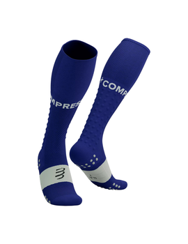 Гольфы компрессионные для бега Compressport Full Socks Run, Dazz Blue/Sugar, T1 (35-38)