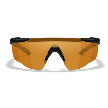 Защитные баллистические очки с сменными линзами Wiley X Saber Advanced, серые, прозрачные, оранжевые линзы в черной оправе
