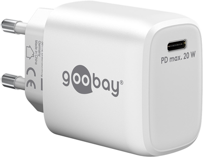 Зарядний пристрій Goobay USB-C PD GaN Fast Charger 20W White