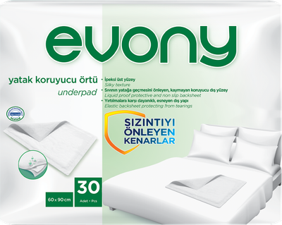 Пеленки гигиенические Evony 60 х 90 30 шт (8690536804368)