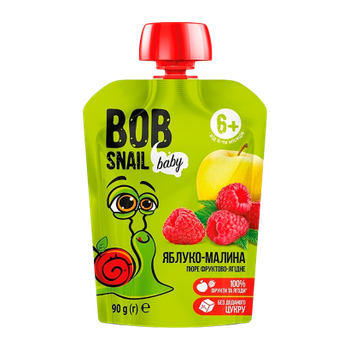 Пюре Фруктове Bob Snail Яблоко-Малина для Детей от 6 Месяцев