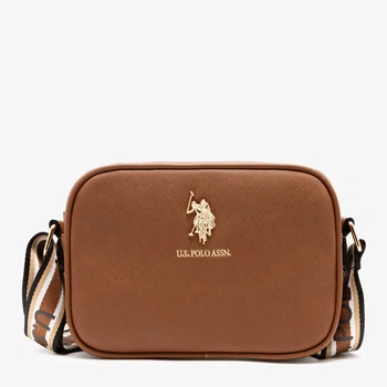 Сумка кросс-боди через плечо женская из искусственной кожи U.S. Polo Assn 421801823 Коричневая (1159802498)