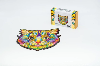 Деревянные пазлы PuzzleOK Кот-Муркот 29,7*28,8 см, в картонной упаковке, 39 деталей
