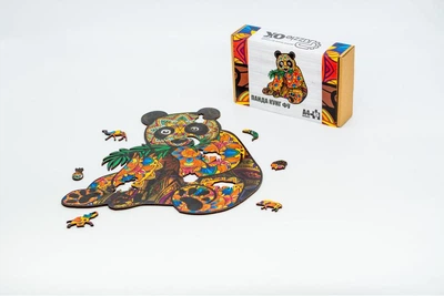 Дерев'яні пазли PuzzleOK Панда Кунг-Фу 20*22 см, в картонному пакуванні, 65 деталей