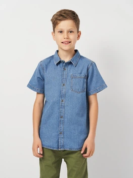 Підліткова джинсова сорочка для хлопчика Minoti 17SHIRT 7 40857TEN 158-164 см Синя (5063025291148)
