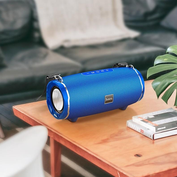 Портативна бездротова Bluetooth колонка акустика HOCO HC5 Cool Enjoy sports BT speaker |2x15W, 3.5h, BT5.0, FM/TF/USB/AUX, 3600mAh| Синій