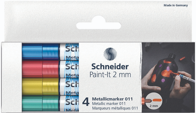 Zestaw markerów akrylowy Schneider Paint-It Metallic ML01111502 2 mm 4 szt (4004675151773)