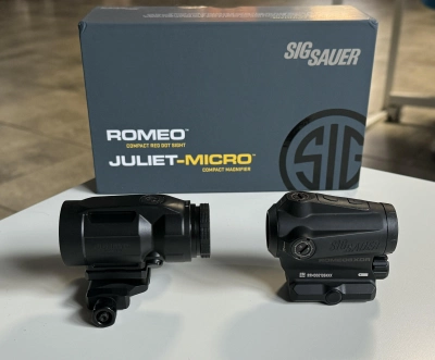 Комплект SIG SAUER коллиматор Romeo 5 + Магнифер 5-ти кратный Juliet 5 Micro