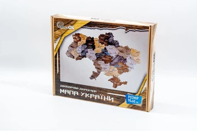 Деревянная карта Украины PuzzleOK на стену, размер 600*900 мм