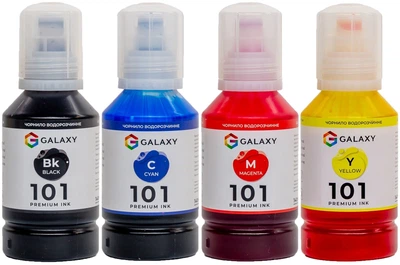 Комплект чернил Galaxy 101 для Epson L-series (BP/C/M/Y) 4x140ml (GAL-E101-4x140)