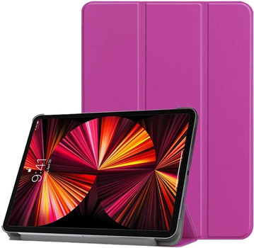 Etui z klapką iLike Tri-Fold Eco-Leather Stand Case do Samsung Galaxy Tab S7 FE 12.4'' Purple (ILK-TRC-S8-PU)