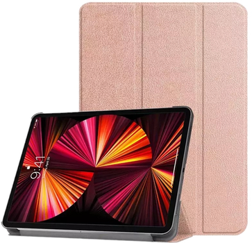 Etui z klapką iLike Tri-Fold Eco-Leather Stand Case do Samsung Galaxy Tab S9 Plus 12.4'' Rose Gold (ILK-TRC-S11-RG)