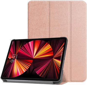 Etui z klapką iLike Tri-Fold Eco-Leather Stand Case do Samsung Galaxy Tab S9 Ultra 14.6" Rose Gold (ILK-TRC-S12-RG)