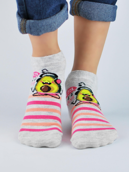 Шкарпетки жіночі прикольні короткі бавовняні Noviti ST024-G-01 31-34 Сірі (5905204314906)