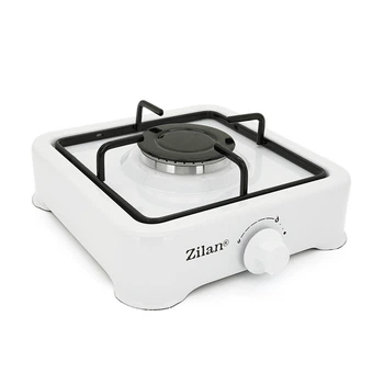 Газовая плита Zilan ZLN0018 1 комфорка белая настольная плита для дачи и походов газовая горелка (YU-GT_33A)