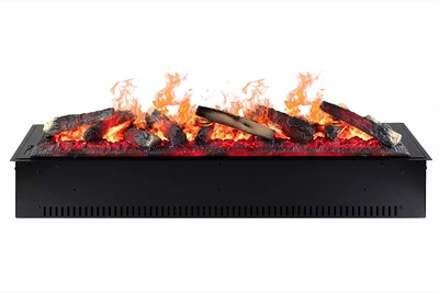 Электрокамин паровой A-Fire Cassette SF100 LOG Multicolor с настоящим 3D эффектом пламени, звуком, дровами и цветным пламенем, размер 1012x271x232