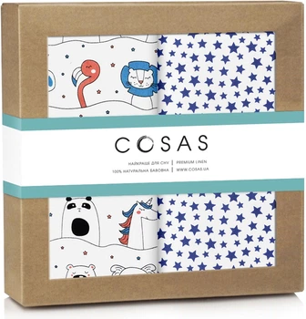 Набор пеленок Cosas Бязь Animals Cord Starfall 80 х 100 2 шт (4822052074633)