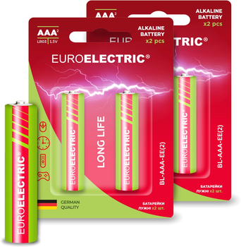 Батарейки щелочные Euroelectric AAA LR03 1.5 V blister 4 шт (BL-AAA-EE(2)(2))