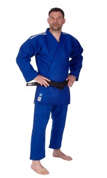 Кимоно для дзюдо Champion III Slim Fit с лицензией IJF | синий/белые полосы | ADIDAS J-IJFB-1 размер 155