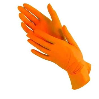 Перчатки нетрилові Mediok оранжеві, розмір S
