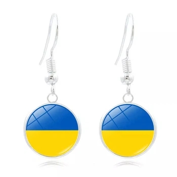 Сережки с украинской символикой 120 мм желто-голубой