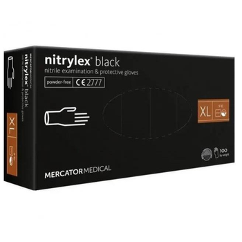 Перчатки нитриловые черные размер ХL (50пар)