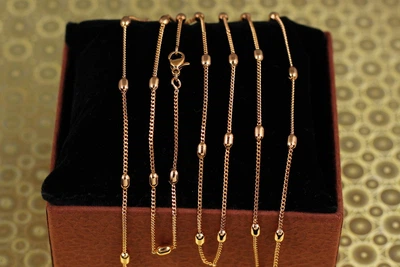 Цепь Xuping Jewelry панцирная с овальными шариками 45 см 3 мм золотистая
