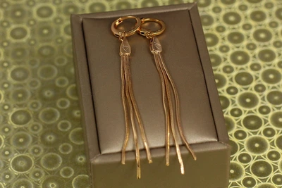 Серьги метелки Xuping Jewelry основание на колечке 7.5 см золотистые