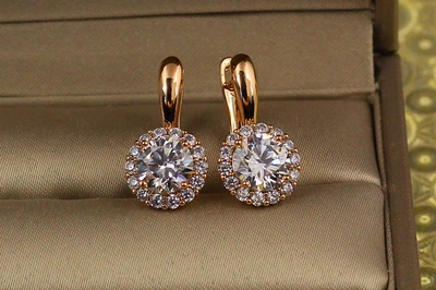 Серьги Xuping Jewelry Сияние в ободке 1,9 см золотистые