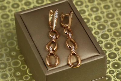 Серьги Xuping Jewelry подвески Аркадия 5,5 см золотистые