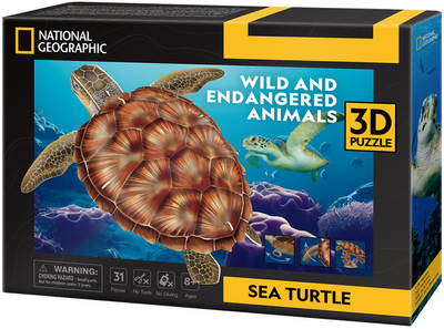 Puzzle 3D CubicFun Zwierzęta zagrożone Żółw morski (6944588210809)