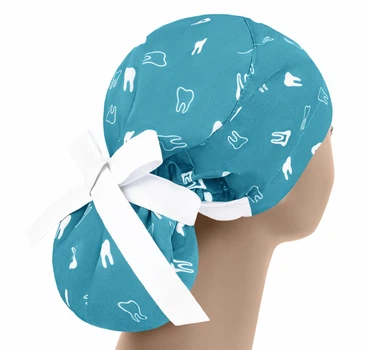 Медична шапочка жіноча PonyTopHat універсальна принт Зуби